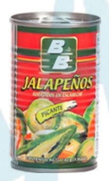 Chile Jalapeño B&B Picante lata 180g