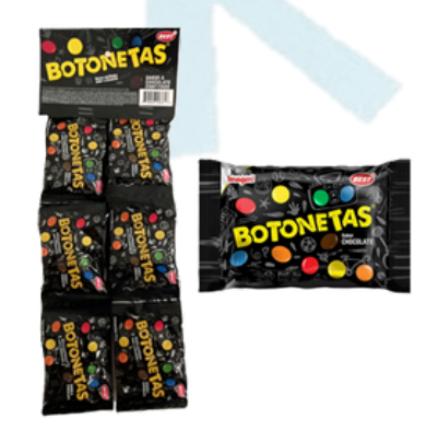 Botonetas sabor chocolate BEST ristras 9g/24 bolsas